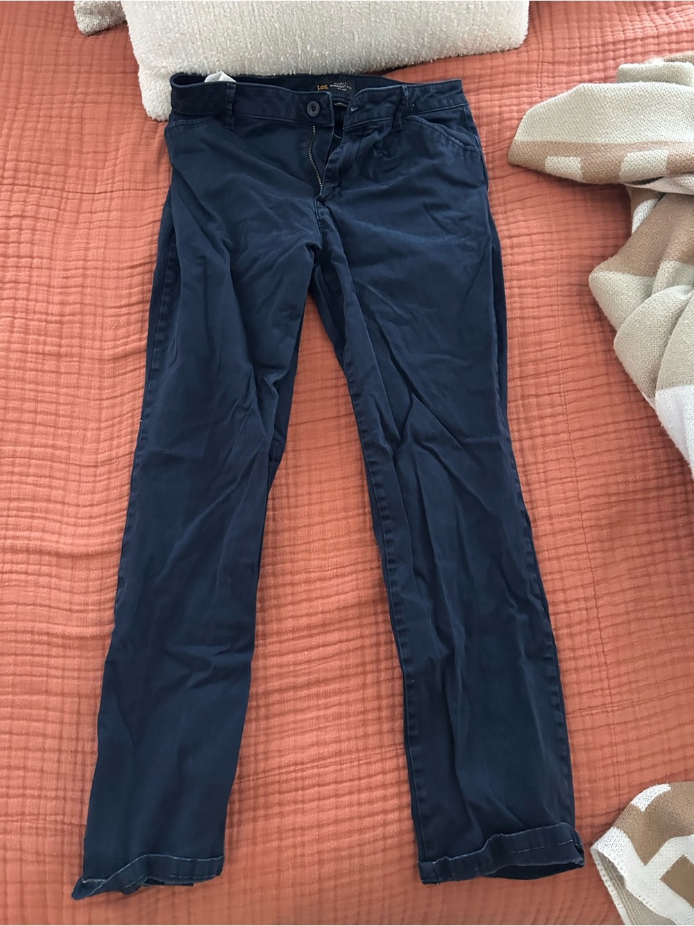 Lee Navy Straight-Leg Women's Pants